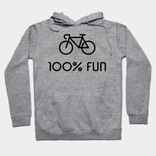 Racing Bike / Road Bike – 100% Fun (Bicycle / Black) Hoodie